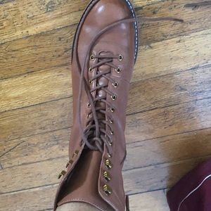 J. Crew brown leather combat boot